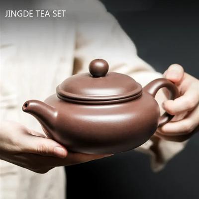 Chinesische Yixing Lila Ton Teekanne Großvolumige Antike Kanne Handgefertigte Xishi Teekanne Traditionelles Teeset Haushalts-Trinkgeschirr