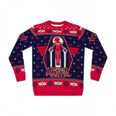 Captain Marvel Womens / Ladies Premium Knitted Christmas Jumper