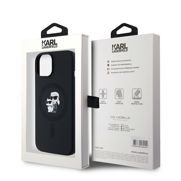 Karl Lagerfeld Klhmp15Sscmkcrhk Iphone 15 / 14 / 13 6.1 Czarny/Black Hardcase Silicone Karl & Choupette Magsafe