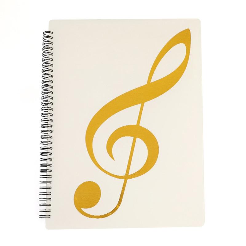 File Folder Waterproof Spiral-bound Sheet Music Binder 10 13 Inches 20 Sleeves Double Sided for Violinist Pianists
