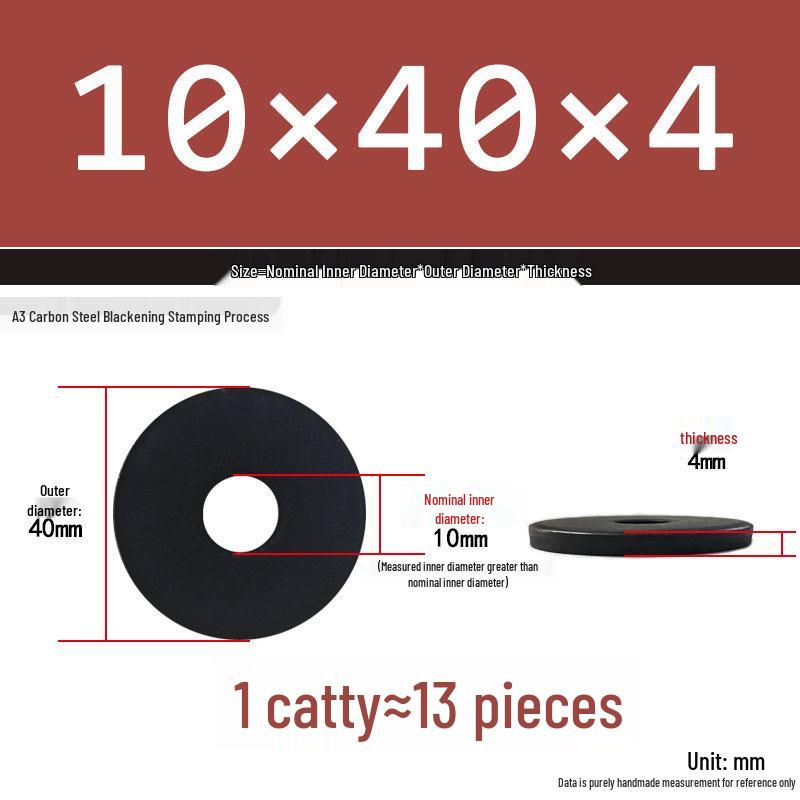 Thickened Black Flat Washer: Enhanced Round Metal Spacer for Home Use