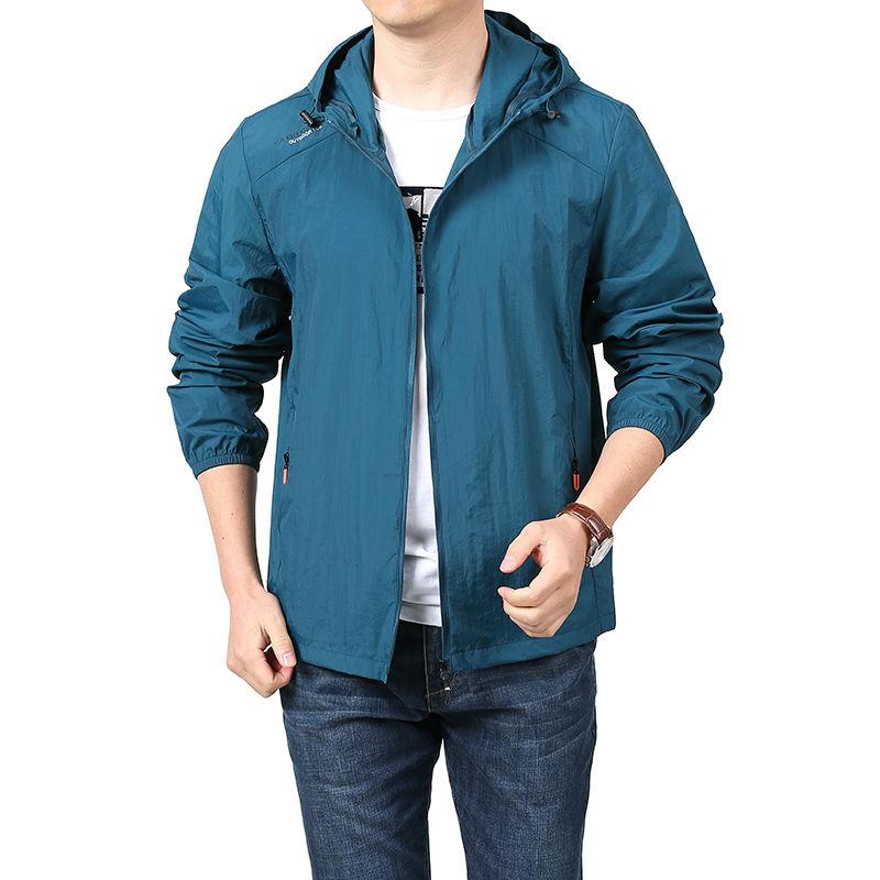 

Летняя ультратонкая мужская куртка, тактическая водонепроницаемая быстросохнущая ветровка из ледяного шелка, повседневное пальто с капюшоном и солнцезащитным кремом для кемпинга M