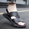 Fashion High Quality Men Sandals Summer Genuine Leather Sandals Man Dual-use Slippers Non-slip Bottom Casual Business Beach Men Sandals