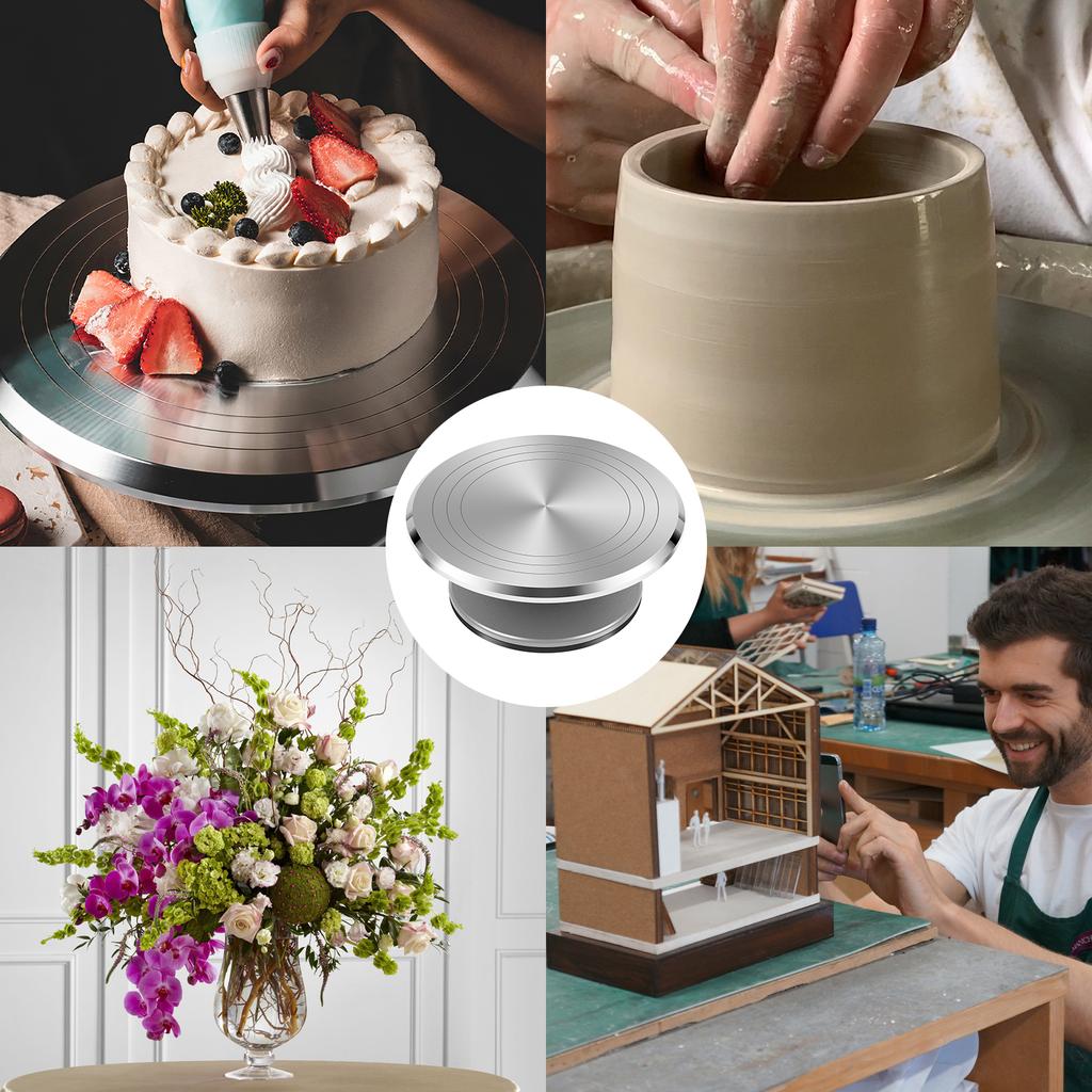 Sculpting Pottery Wheel 10inch Heavy Duty Pottery Banding Wheel Cast Metal Sculptor Turntable with Ball Bearings Non-slip