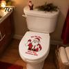 Removable Toilet Lid Art Christmas Stickers, Funny Santa Claus Delivering Tissues Waterproof Tank Seat Bathroom Accessories Decals, Cistern