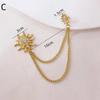 Starfish And Conch Shape Collar Chain Brooch Tassel Brooch Shirt Collar Decoration Button Needle Fit Daily Wear