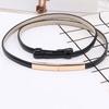 Solid Color Patent Leather Belt Adjustable Women Waistband Jeans Decor Thin Buckle Belt  Gift