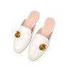 Fashion Women's Gold Metal Slippers Round Toe Parka Soft Astronomical Closed Toe Mules Summer Fashion Shoes 44-33