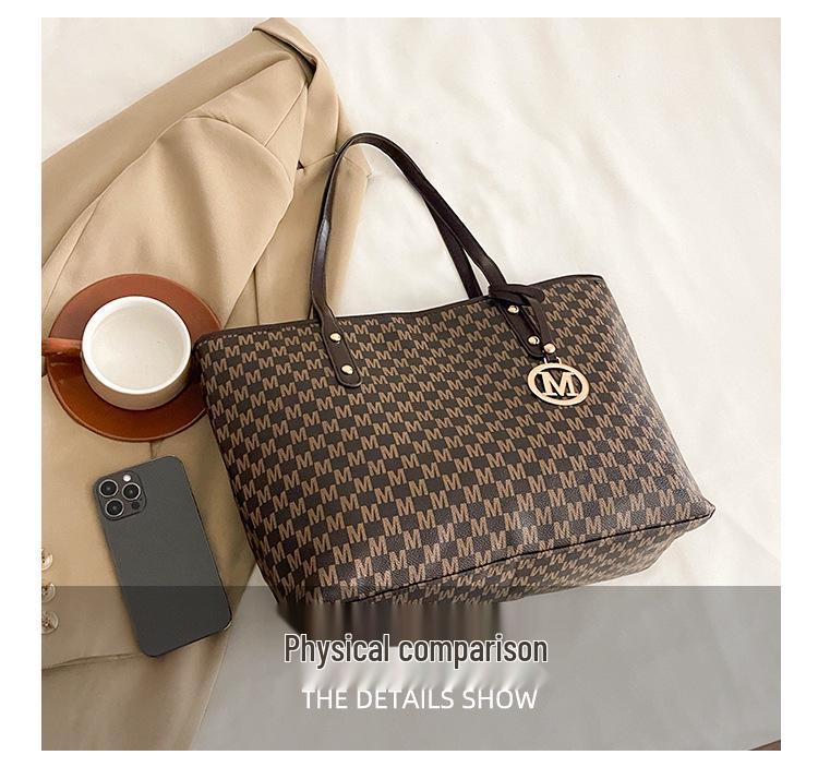 Damen 2025 Modische Tragetasche mit großem Fassungsvermögen, hochwertig, für Pendler, mit Buchstaben-Design.