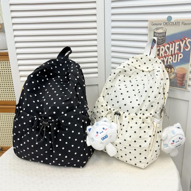 Schoolbag Korean ins style cute polka dot backpack 1011 new small fresh casual backpack student commuter schoolbag