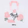 20/50Pcs Thank You Gift Bag with Handle Plastic Floral Shopping Bags for Small Business Wedding Birthday Party Gift Bags