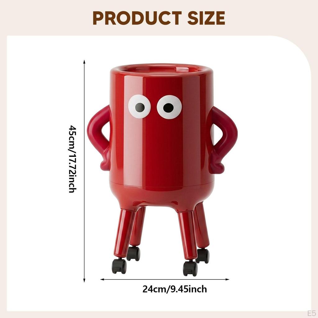 Easy-to-move Kitchen Bin, Simple Design, Tall And on Wheels, Ideal for A Student Room Or Dormitory.