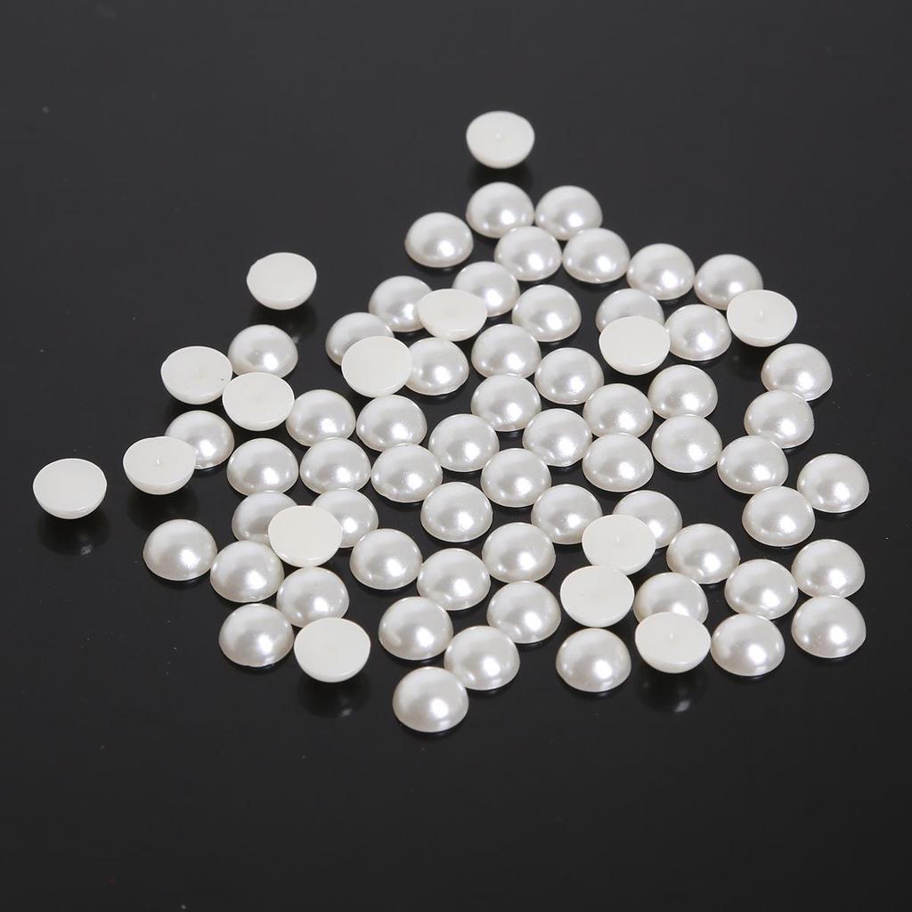 DIY Pearl Hair Bow Accessories: Half-Sided ABS Imitation Pearls & Flat-Bottom Colored Beads