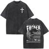 Christlich Religiös Jesus Vergib ihnen Vater Bibelvers Vintage Säuregewaschenes T-Shirt Herren Mode Übergroße T-Shirts Streetwear