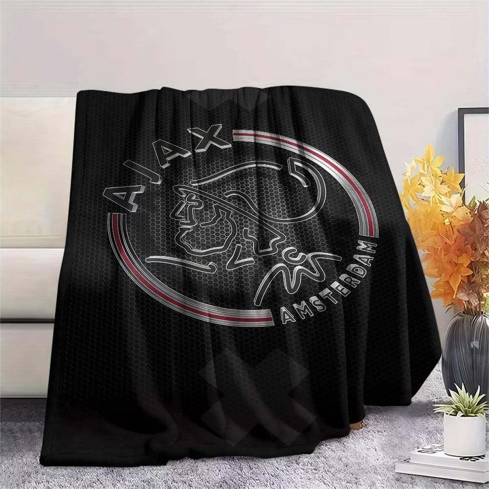 AFC Ajax Printed Flannel Blanket, soft throw for bedroom sofa, washable, fan merchandise, great gift.