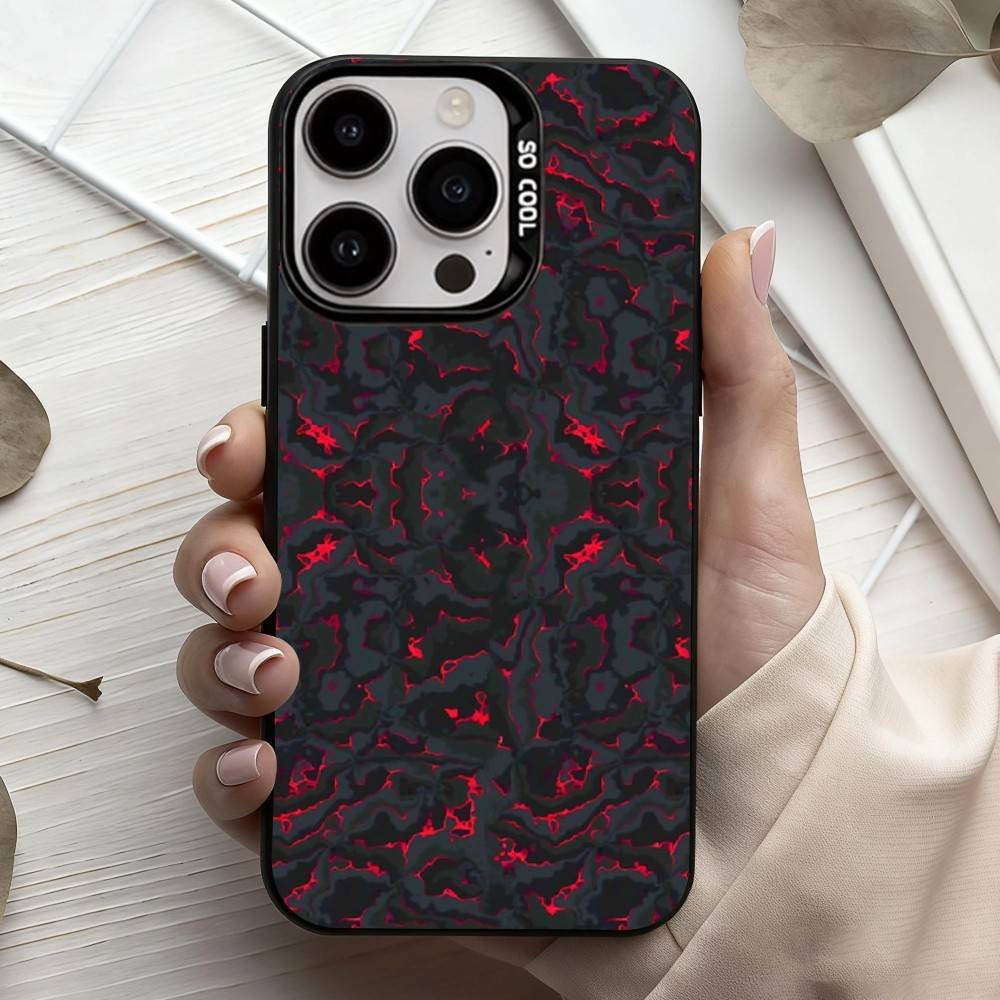 L-Luxury Carbon Fiber Pattern Cool  Phone Case For iPhone17,16,15,14,13,12,11 Plus,Pro Max Black Candy silver phone case