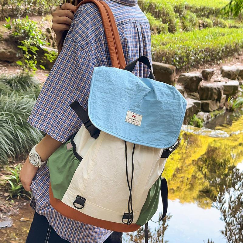 Schoolbag Large Capacity Contrast Color Lightweight Backpack 1011 New Versatile Commuter Travel Backpack Student School Bag