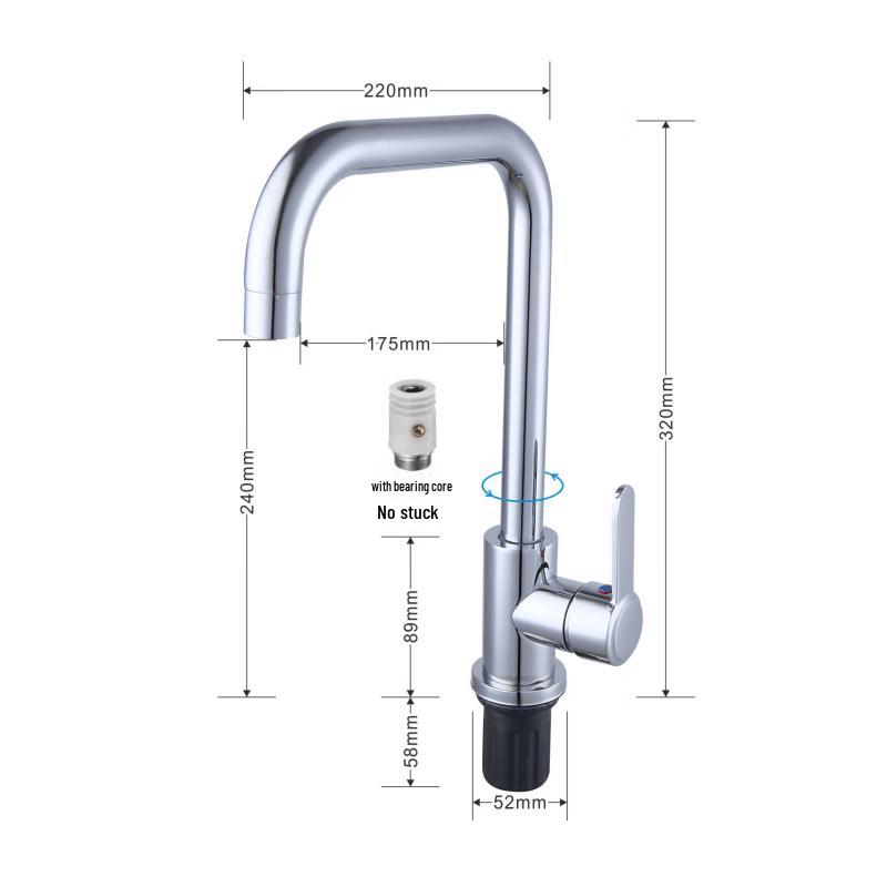 Wolf s Kiss All-Copper 7-Shape Swivel Kitchen Faucet