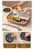 Microwave-Safe 304 Stainless Steel Lunch Box with Lid for Students