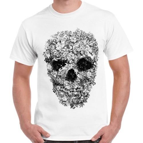 Skull Flower Floral Funny Vintage Gift Retro T Shirt 2348