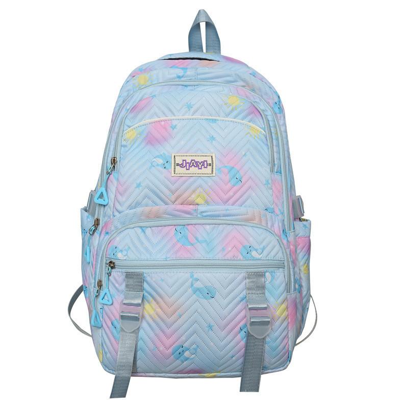 Colorful Cute Spotted Whale Print Large Capacity Student Backpack For Teens