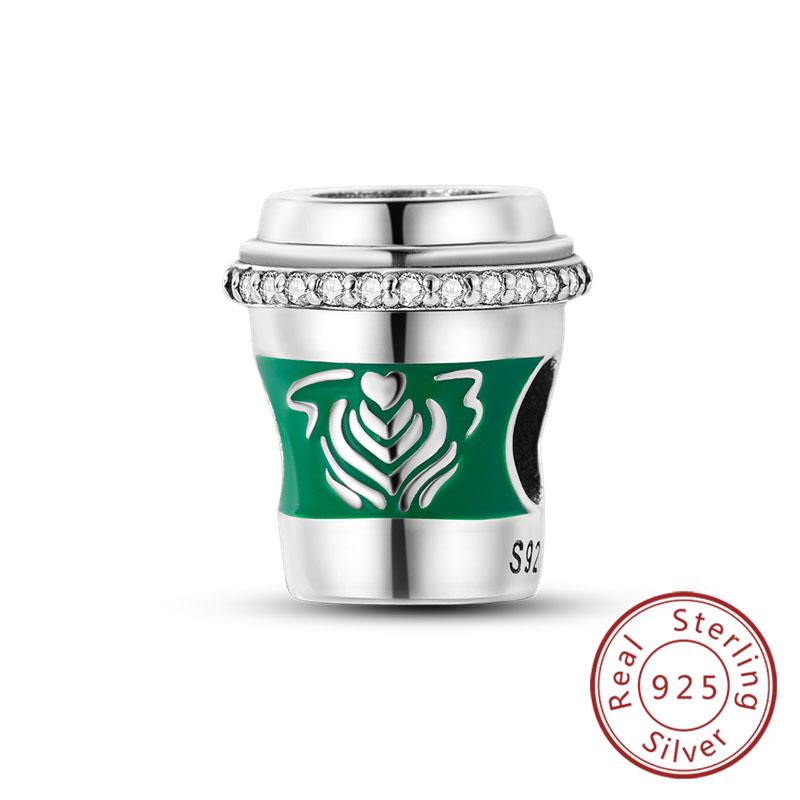 Fit Original Copper Charms Beads Wine Glass Coffee Cup Charms Pendant For Women Bracelet Charms Diy Jewelry Gift