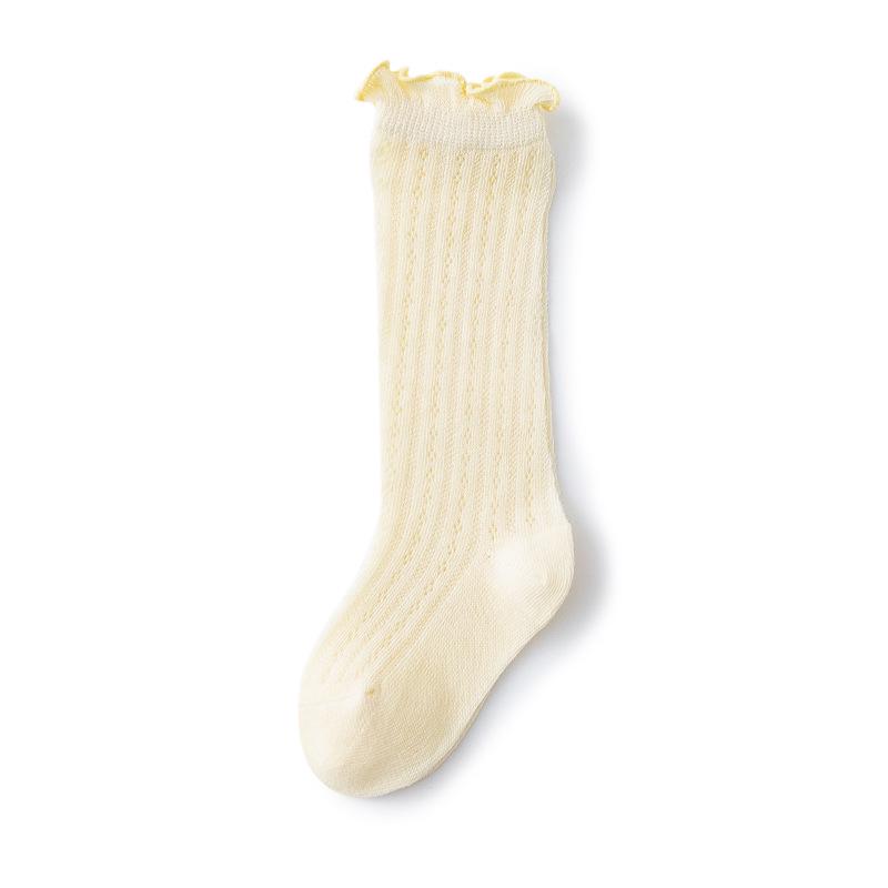 Breathable Summer Mesh Cotton Baby Socks with Ruffled Top