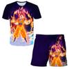 Sommer Herren Japanischer Anime Dragon Ball Kinder T-Shirt und Shorts Zweiteiler Super Mario 3D Gedrucktes Kinder Jungen und Mädchen Set
