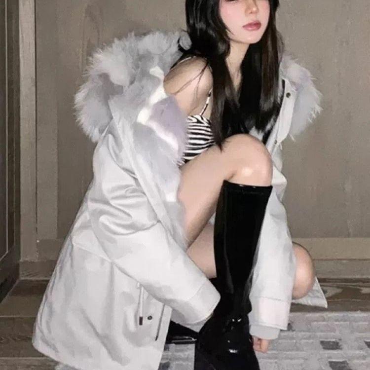 Kendall's Versatile Patent Leather Ankle Boots - Women's Chunky High Heels, 2025 New European/American Mid-Calf Martin Boots for Autumn/Winter