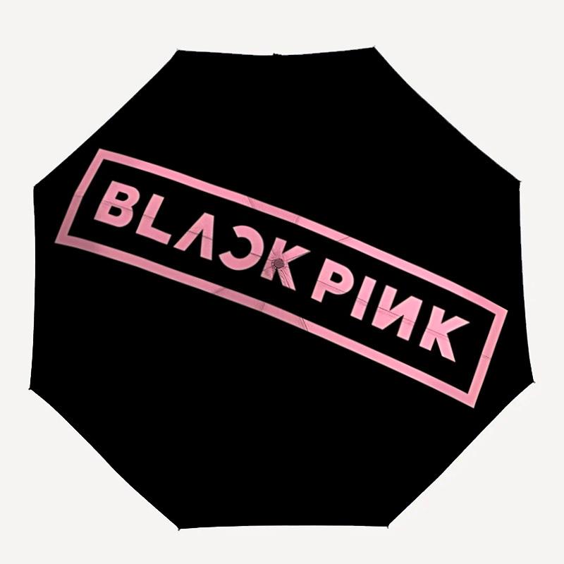 1Pz Ombrello Pieghevole Automatico Musica Blackpink, Ombrello Pieghevole Automatico con 8 Stecche, Comodo per l'Uso all'Aperto 054