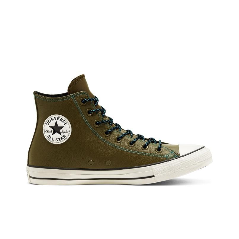 Converse Chuck Taylor All Star Bequeme Vielseitige Langlebige High-Top Canvas Schuhe Unisex Sneaker Olivgrün 165957C