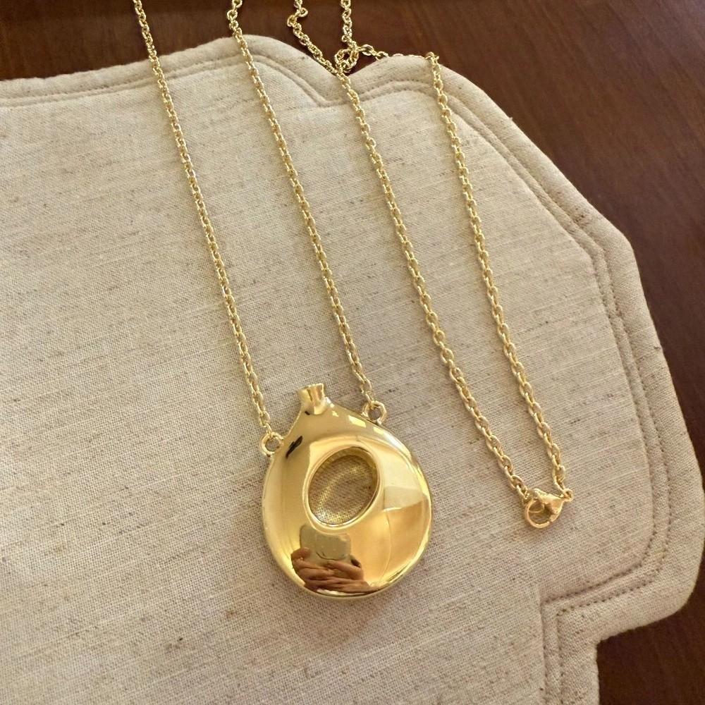 Leather Rope Long Sweater Chain Korean-Style Chain Necklaces Vintage Vase Pendant Necklace