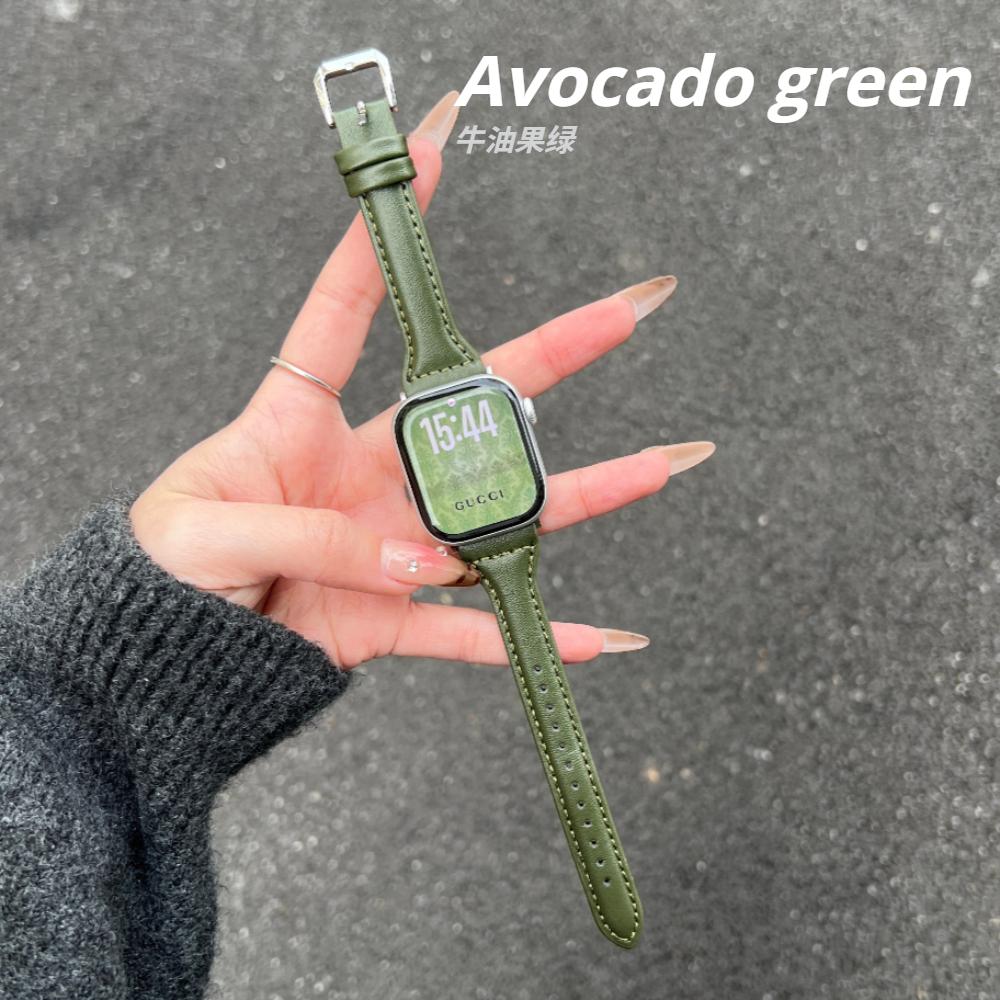 Slim Leather Strap For Apple Watch Series 11 46mm Band 42mm 49mm 44mm 40mm 41mm 45mm 38mm 45mm IWatch Ultra 2/3 S10 9 8 7 SE 6 5 4 3 2 Woman Bracelet