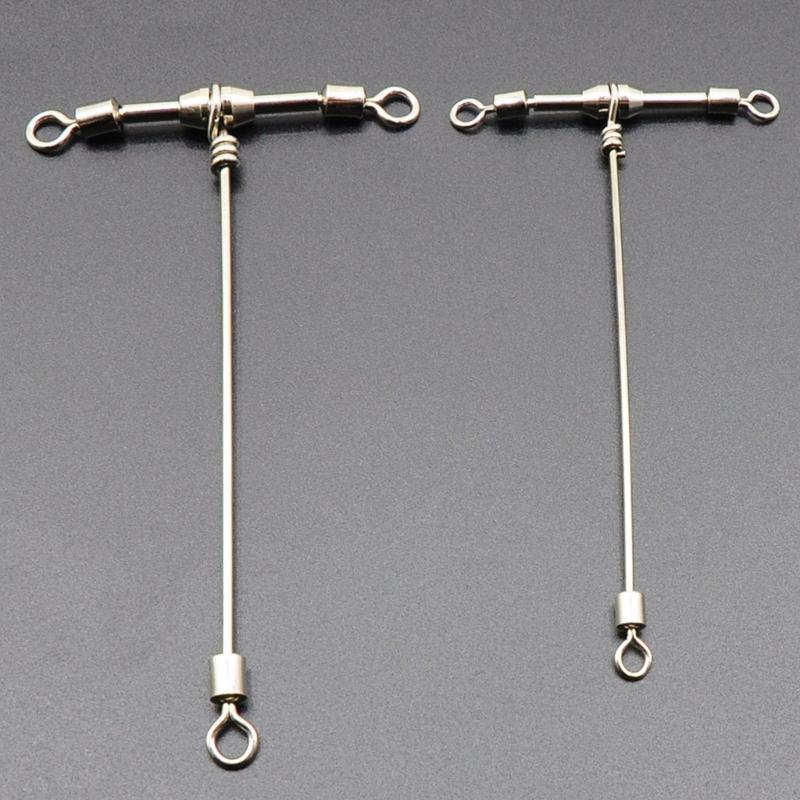 10Pcs High Strength Rolling Round Bearing Snap Fishing Barrels Swivels with Locking Snap Fishing Baits Connectors Clip