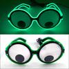 LED Lovely Eyeball Movable Glasses Neon Music Rave Fluorescent Party CHRISTMA DECOR Light Round Frame Funny Cartoon Glasses