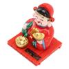 God of Wealth Decoration Solar Powered Fortune Ornaments with Nodding Head for Car Dashboard and