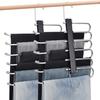 Set of 2 Pants Hangers, Non-Slip, Foldable, Space-Saving, Stainless Steel, Lightweight, Can Be Used Vertically or Horizontally, Drying Clothes, Laundr