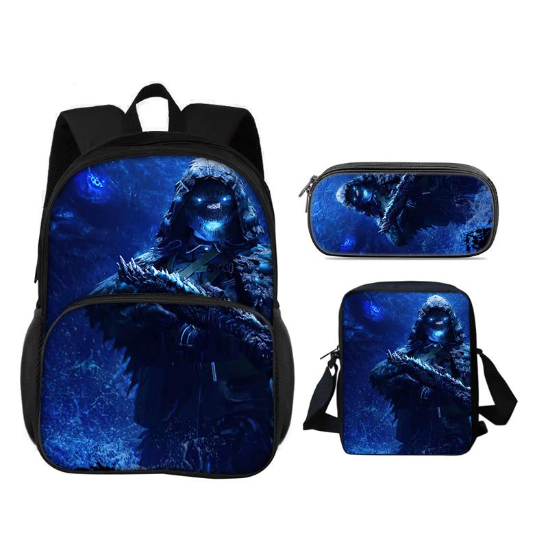 Call of Duty Round Front Bag Backpack Pen Bag shoulder Bag 3Pcs Set Print New Trendy Student Best School Companion