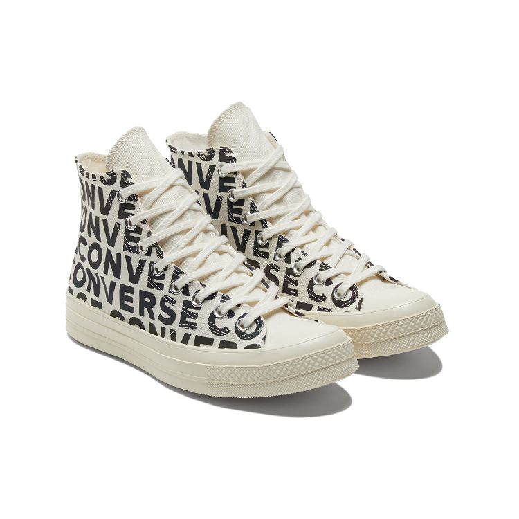 Converse Chuck Taylor All Star 1970s Comfortable Versatile Trendy High-Top Canvas Shoes Unisex Sneakers Off-White Black 172511C