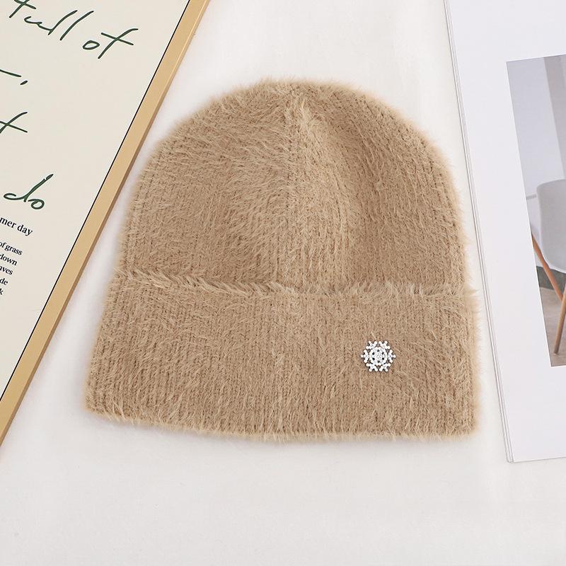 Women's Plush New Korean Knitted Hat for Autumn and Winter Versatile Warm Ear Protection Thickened Fashionable Wool Hat