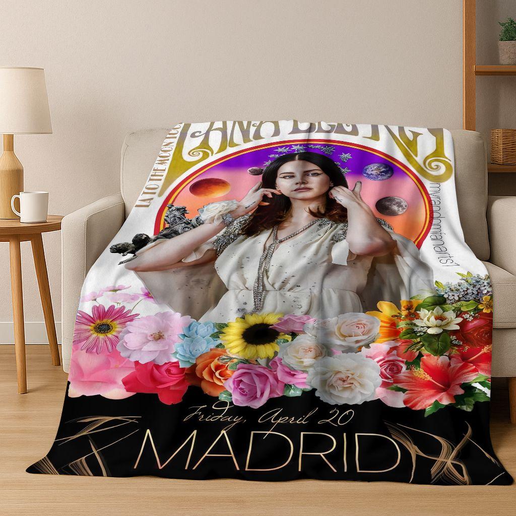 2026 Lana Del Rey Lizzy Grant Cantante Arte Coperta di Flanella, Morbida e Accogliente Coperta da Divano per Casa Camera da Letto Letto Divano Picnic Ufficio Coperta