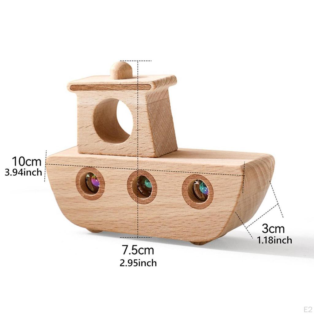 Wooden Baby Ship Toy Sensory Fine Motor Early Learning for Infant