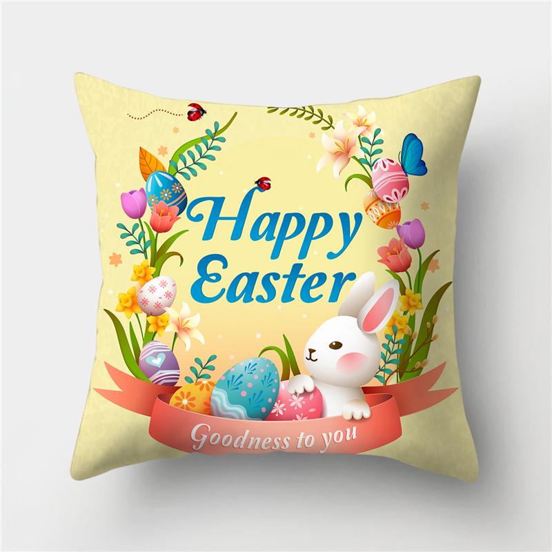 Easter Pillowcase Bunny Egg Rabbit Cus on Cover Happy Easter Decoration for Home Birthday Party Gifts for Kids