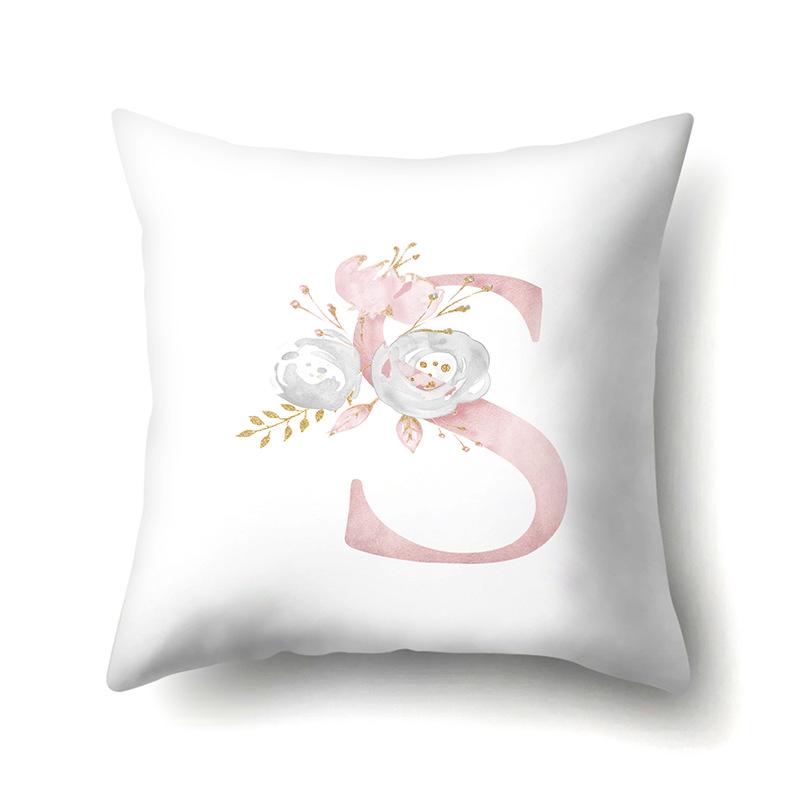 Polyester Pillowcase Automobile Decoration Home 26 English Letter Printing Pillowcase Waist Cushion Cover