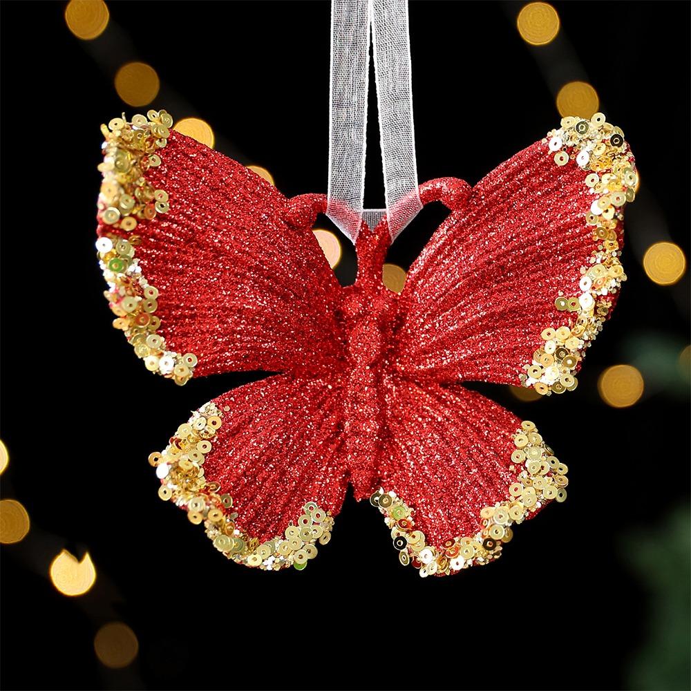 Gold Sequin Christmas Tree Pendant Butterfly Xmas Tree Pendant  Household Decor