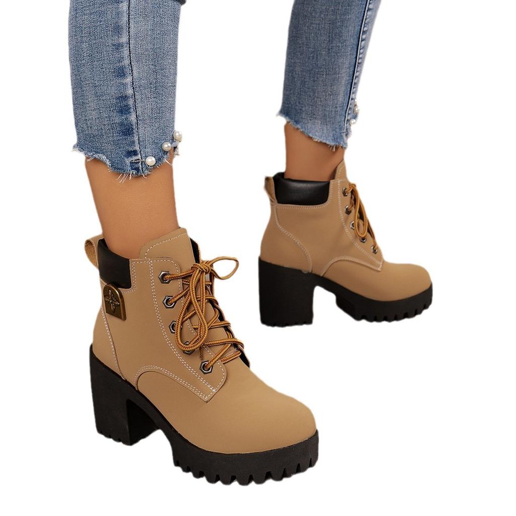 Women Platform Snow Ankle Boots High Heel Leather Shoes 2025 Trend Designer New Gladiator Chunky Boots