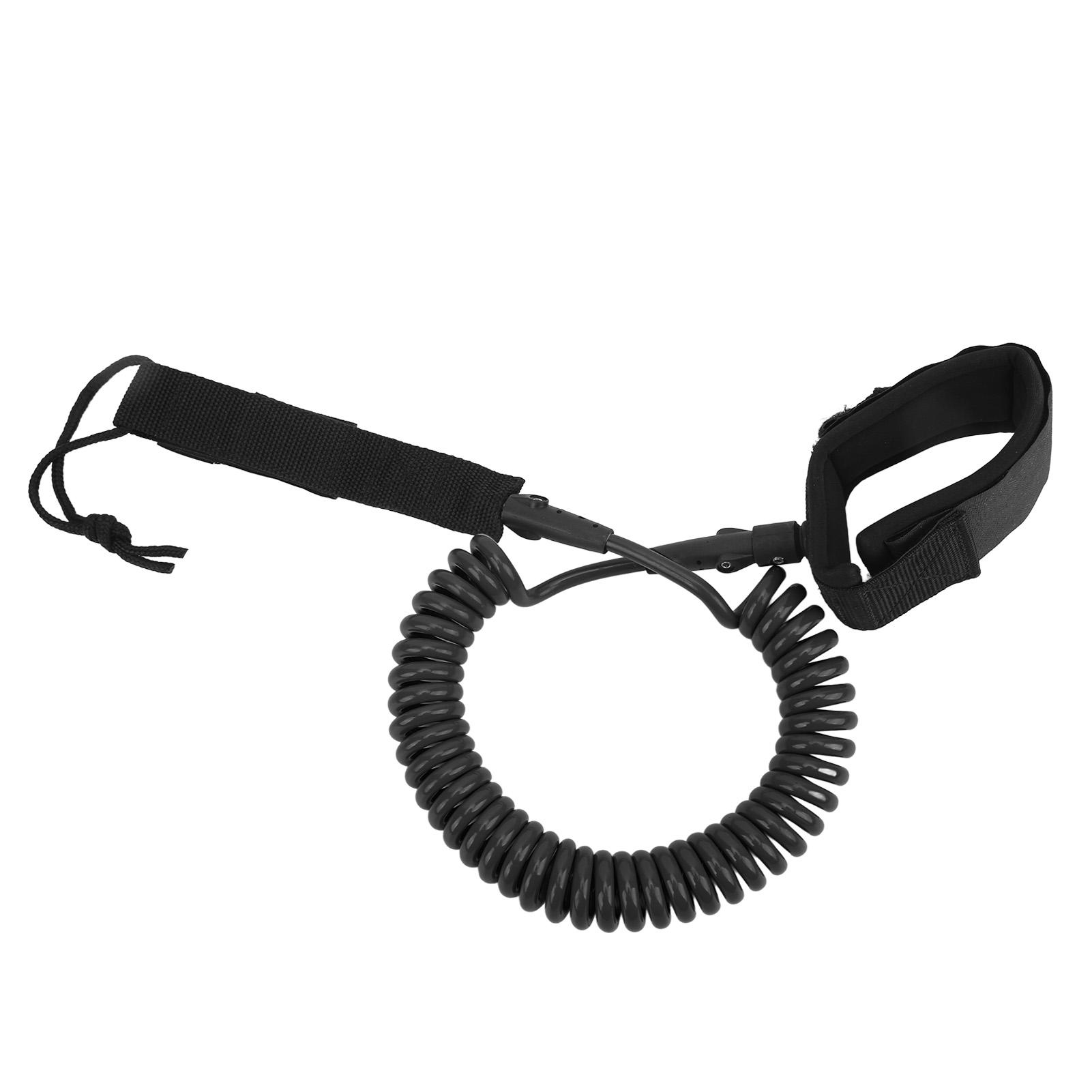 

Surfing Foot Rope 7mm 10ft Coiled Spring High Elastic Adjustable Lightweight for Paddle Board Surfboard Black