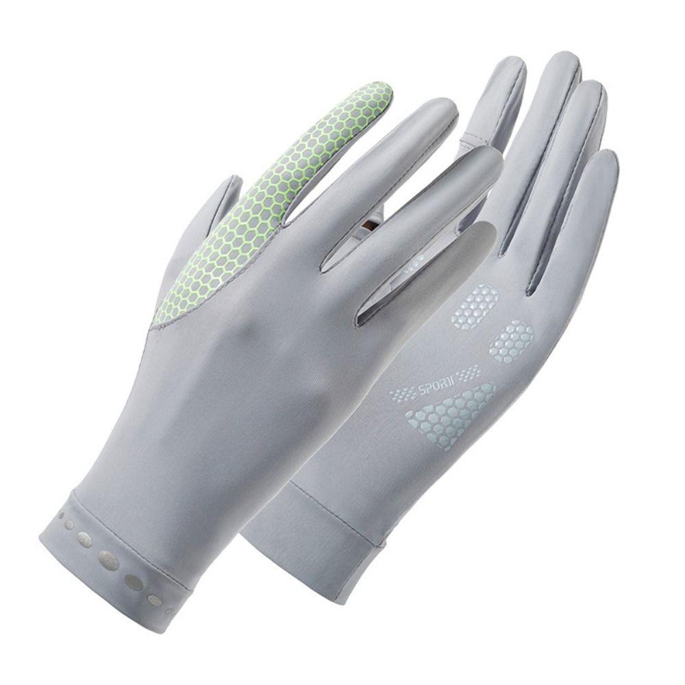 Breathable Sunscreen Gloves Ice Silk Summer Driving Gloves Sun Protection Riding Gloves  Outdoor