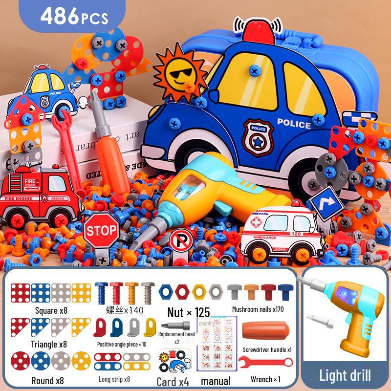 Children's Educational Screw Assembly Toy: Electric Drill & Tool Box for Boys