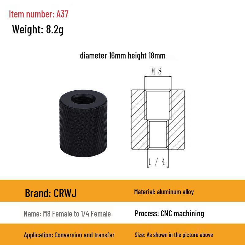 1/4 to 3/8 M4 M5 M6 M8 Screw Adapter for Tripod, Pan/Tilt Camera, Hot Shoe Mount & Light Stand